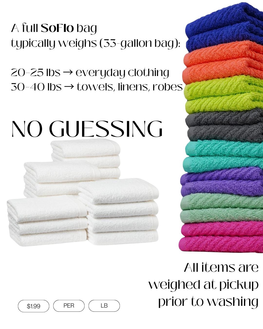 SoFlo Clean Co. laundry bag weight information